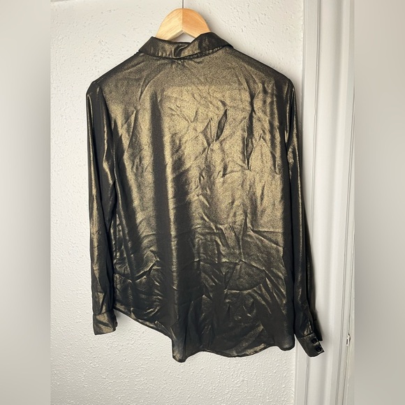 Metallic gold ASOS button up shirt - size 6 - Picture 5 of 7